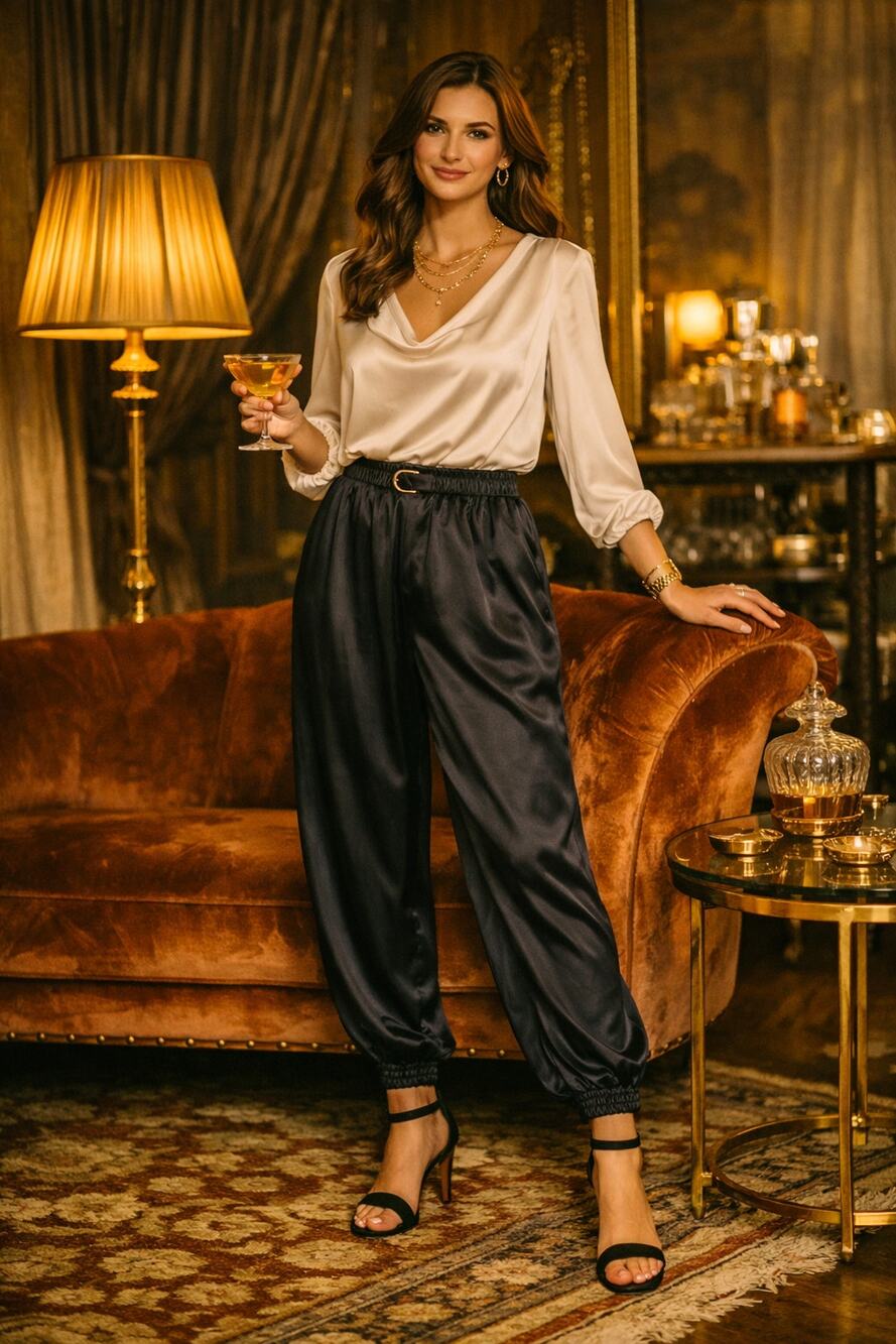 Vintage Victoria’s Secret Satin Harem Pants S Gold Label